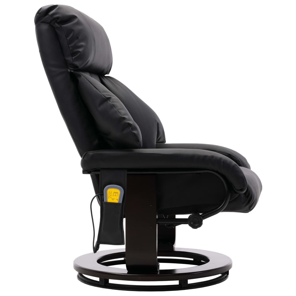 vidaXL fekete műbőr dönthető masszírozó TV-fotel