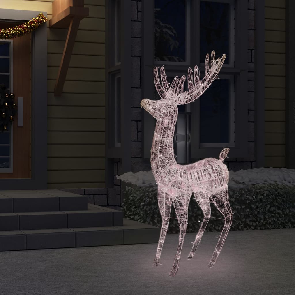 vidaXL XXL meleg fehér akril karácsonyi rénszarvas 250 LED-del 180 cm