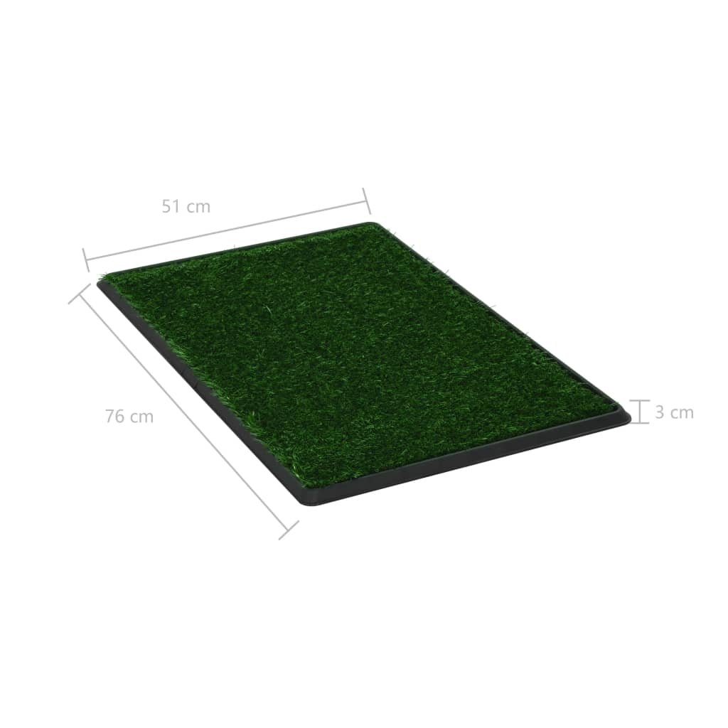 vidaXL 2 darab zöld kisállat WC tálcával és műfűvel 76 x 51 x 3 cm