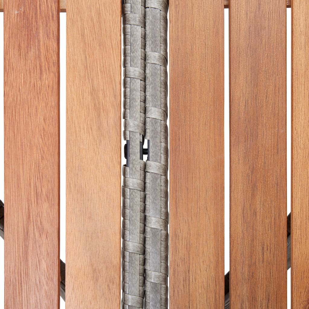 vidaXL szürke polyrattan és akácfa kerti asztal 115 x 74 cm