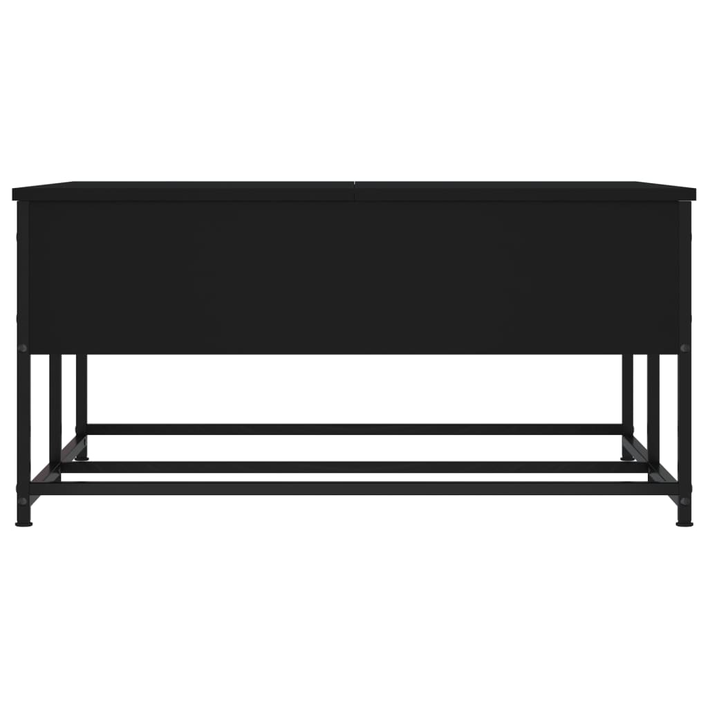 vidaXL fekete szerelt fa dohányzóasztal 80x80x40 cm
