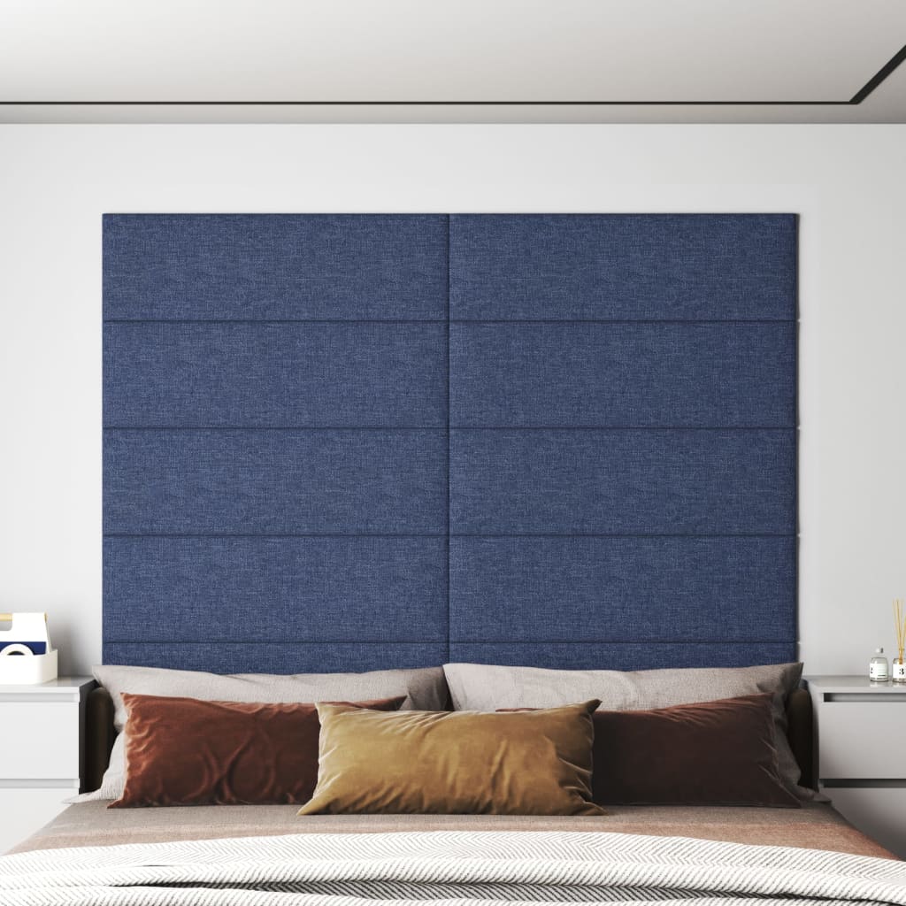 vidaXL 12 db kék szövet fali panel 90x30 cm 3,24 m²