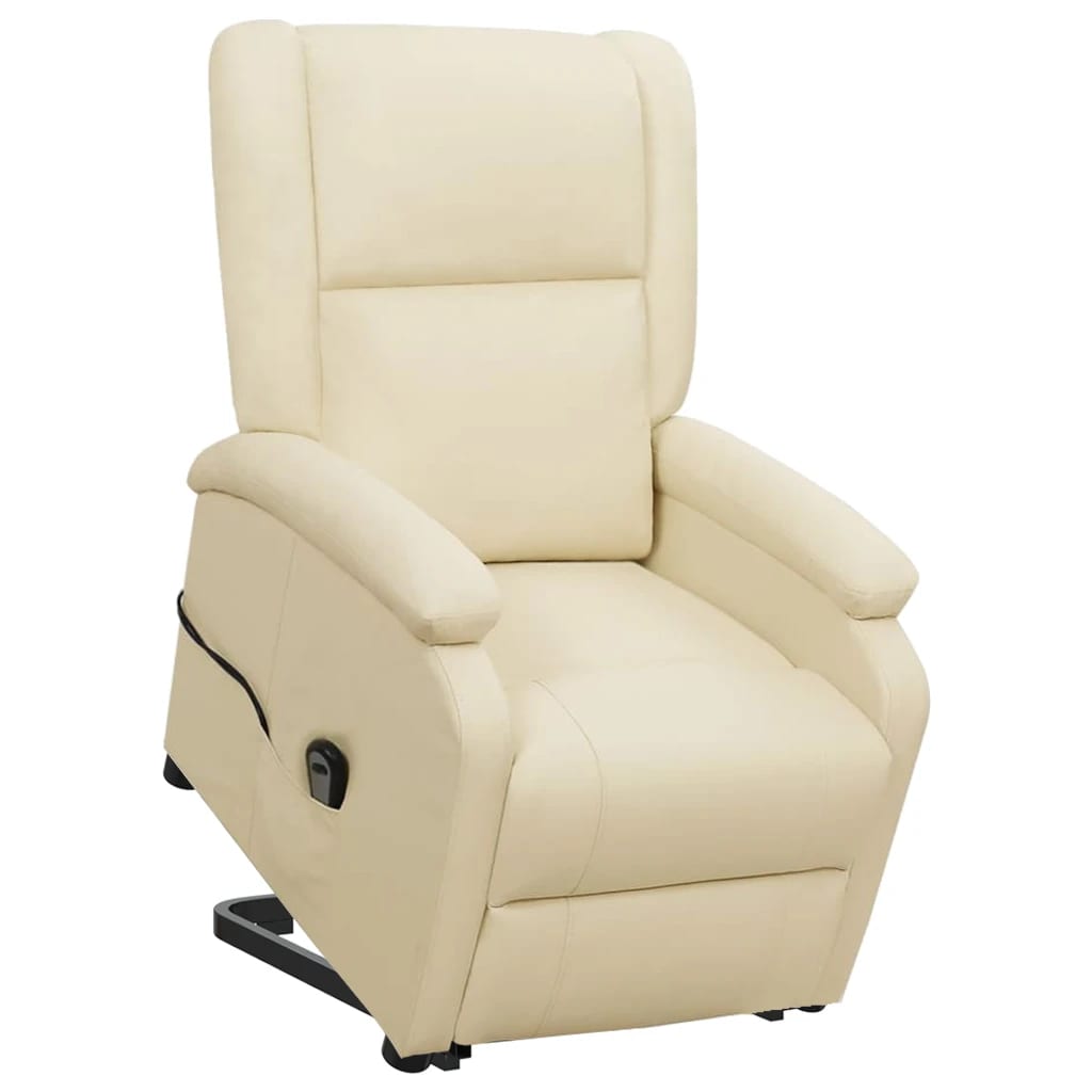 vidaXL krémszínű műbőr felállást segítő fotel