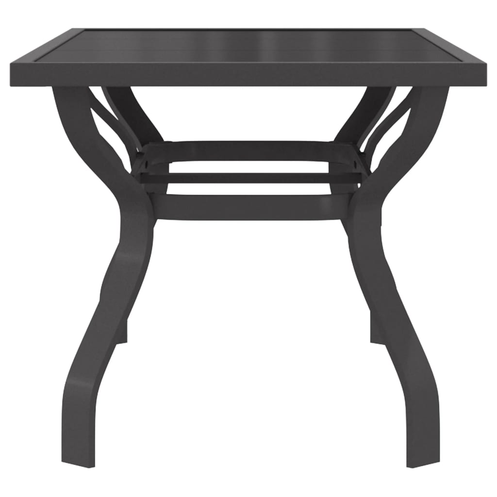 vidaXL szürke és fekete acél és üveg kerti asztal 140x70x70 cm