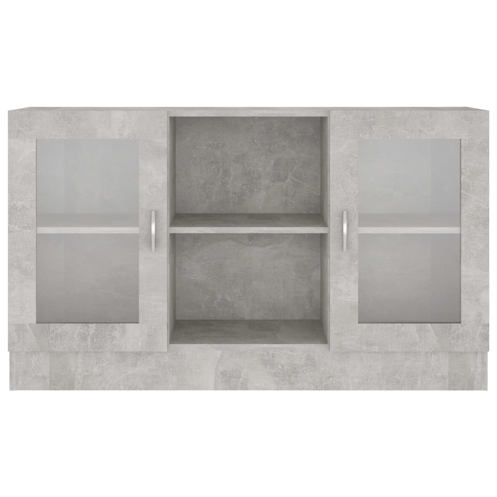 vidaXL betonszürke forgácslap vitrinszekrény 120 x 30,5 x 70 cm
