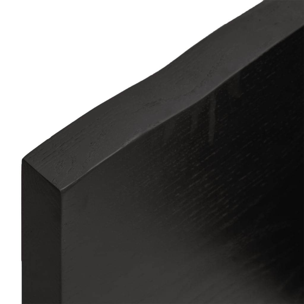 vidaXL sötétbarna kezelt tömör tölgyfa asztallap 80x50x(2-4) cm
