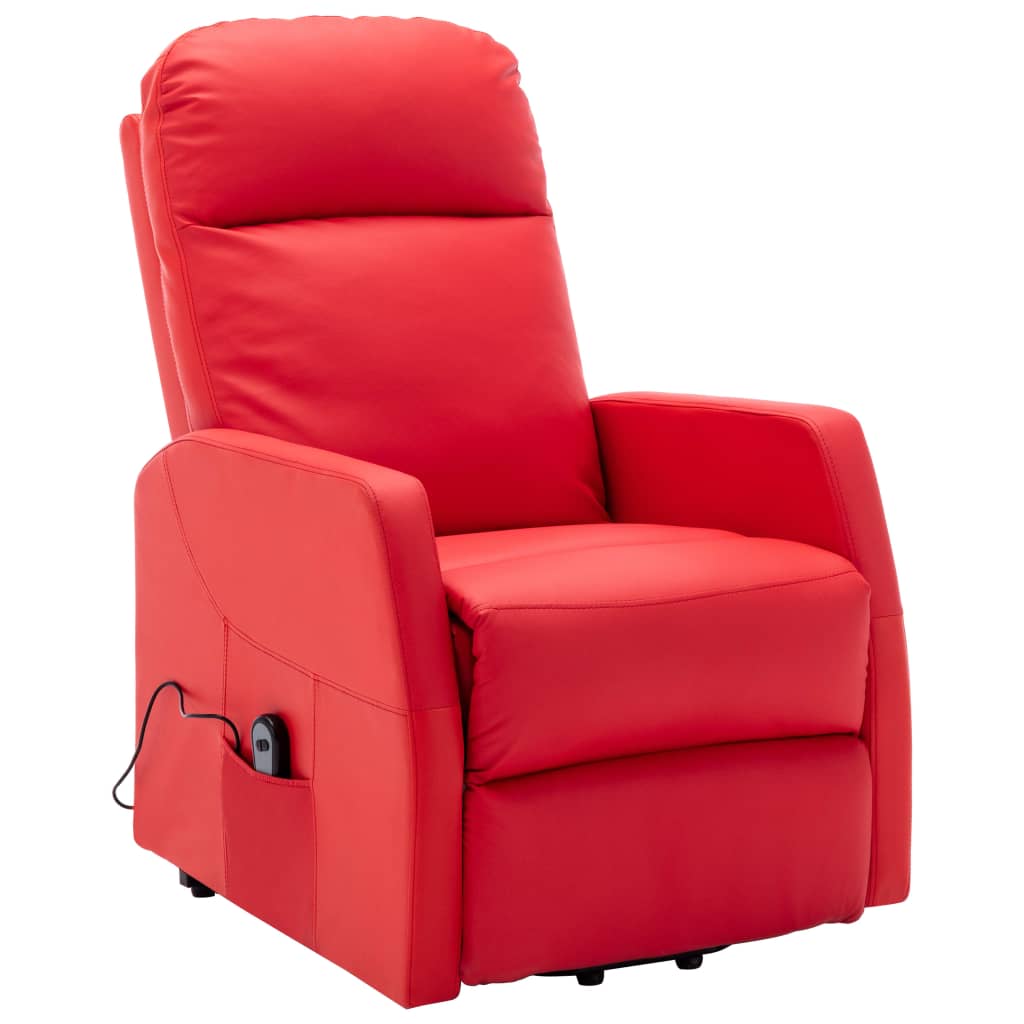 vidaXL piros dönthető/emelhető műbőr fotel