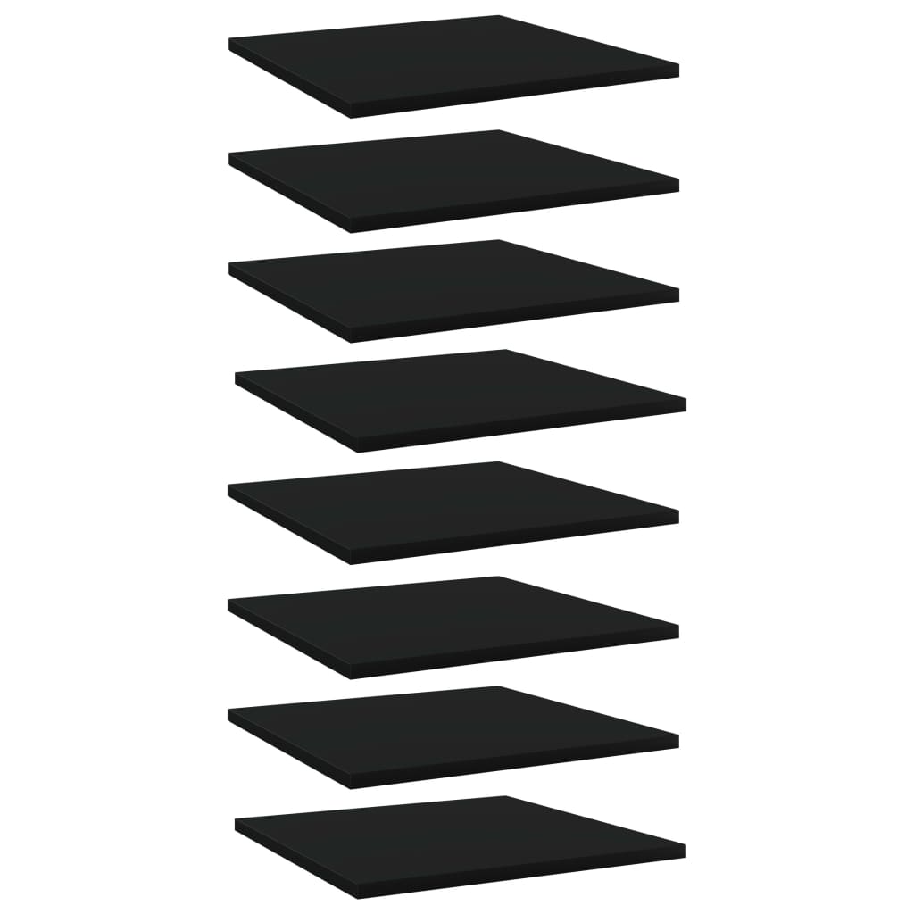 vidaXL 8 db fekete forgácslap könyvespolc 40 x 40 x 1,5 cm