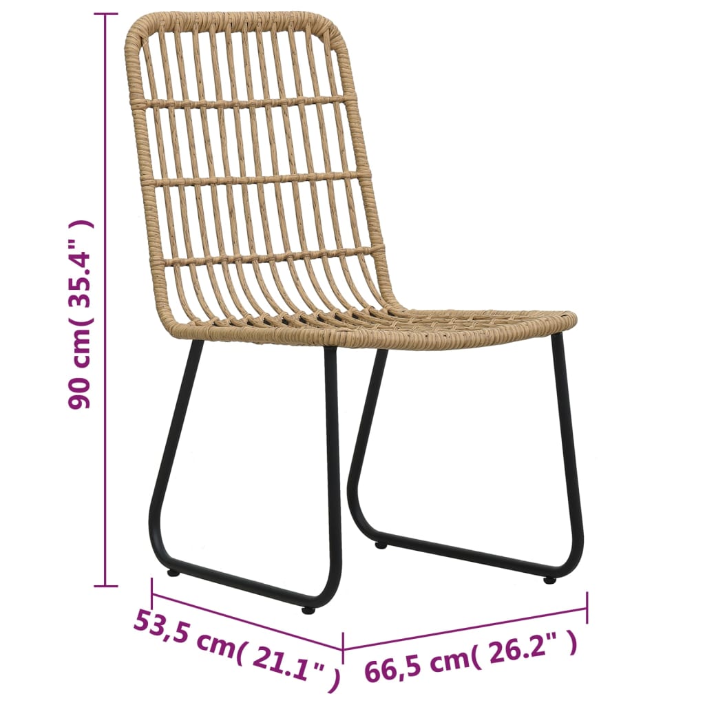vidaXL 2 db tölgyszínű polyrattan kerti szék