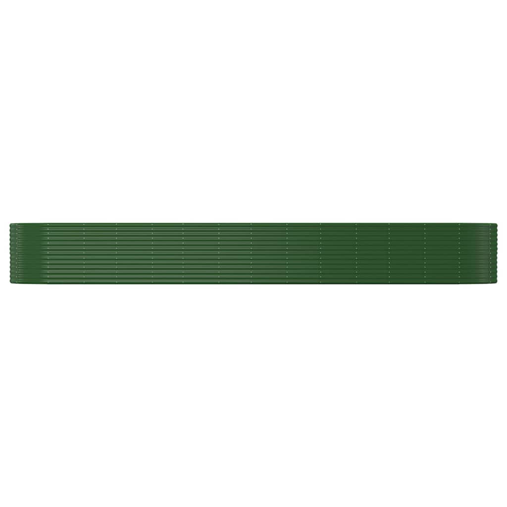 vidaXL zöld porszórt acél kerti magaságyás 554x100x68 cm