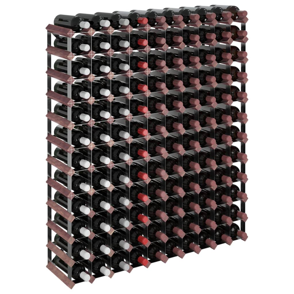 vidaXL barna tömör fenyőfa bortartó 120 palackhoz