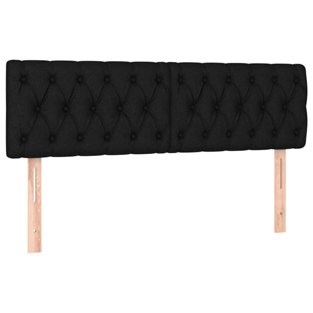 vidaXL fekete szövet rugós ágy matraccal 140 x 190 cm