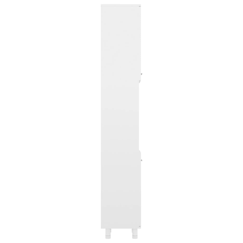 vidaXL magasfényű fehér forgácslap fürdőszobaszekrény 30x30x179 cm
