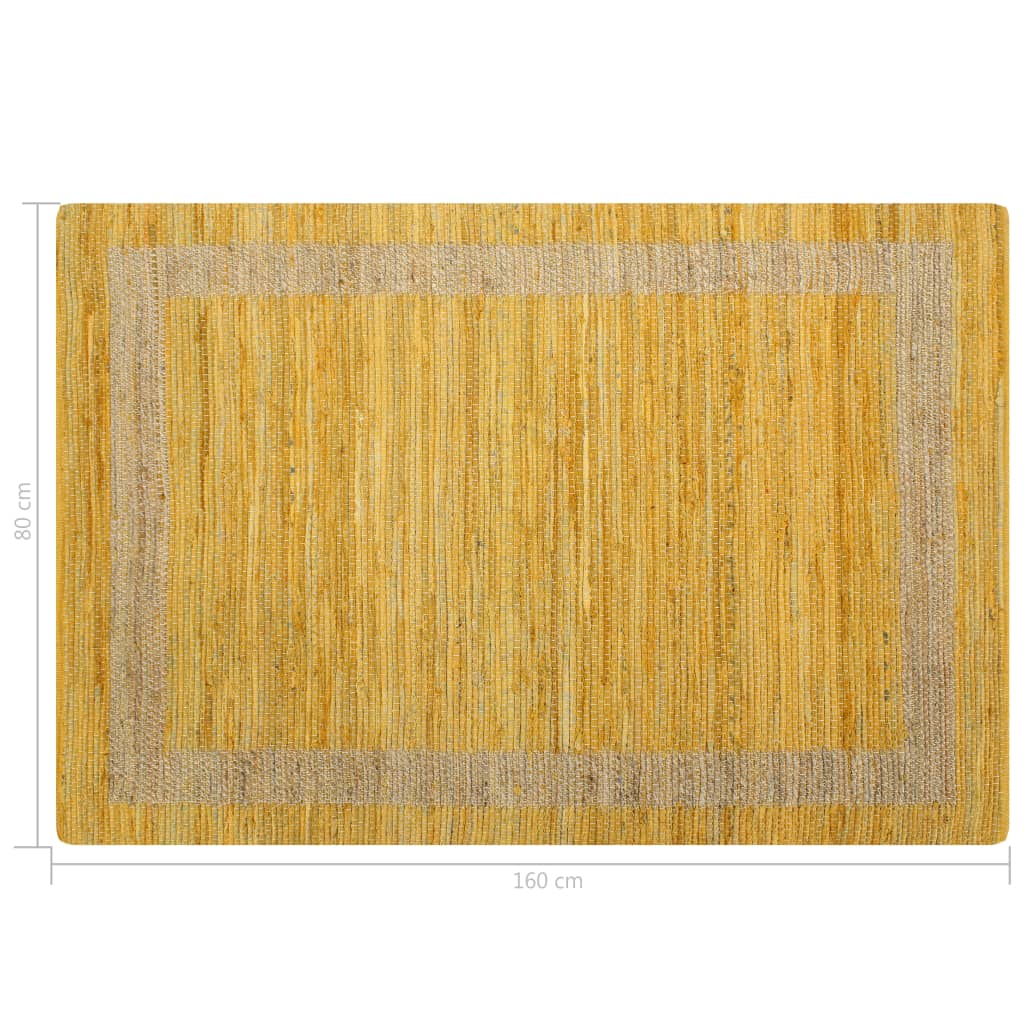 vidaXL sárga kézzel font jutaszőnyeg 80 x 160 cm