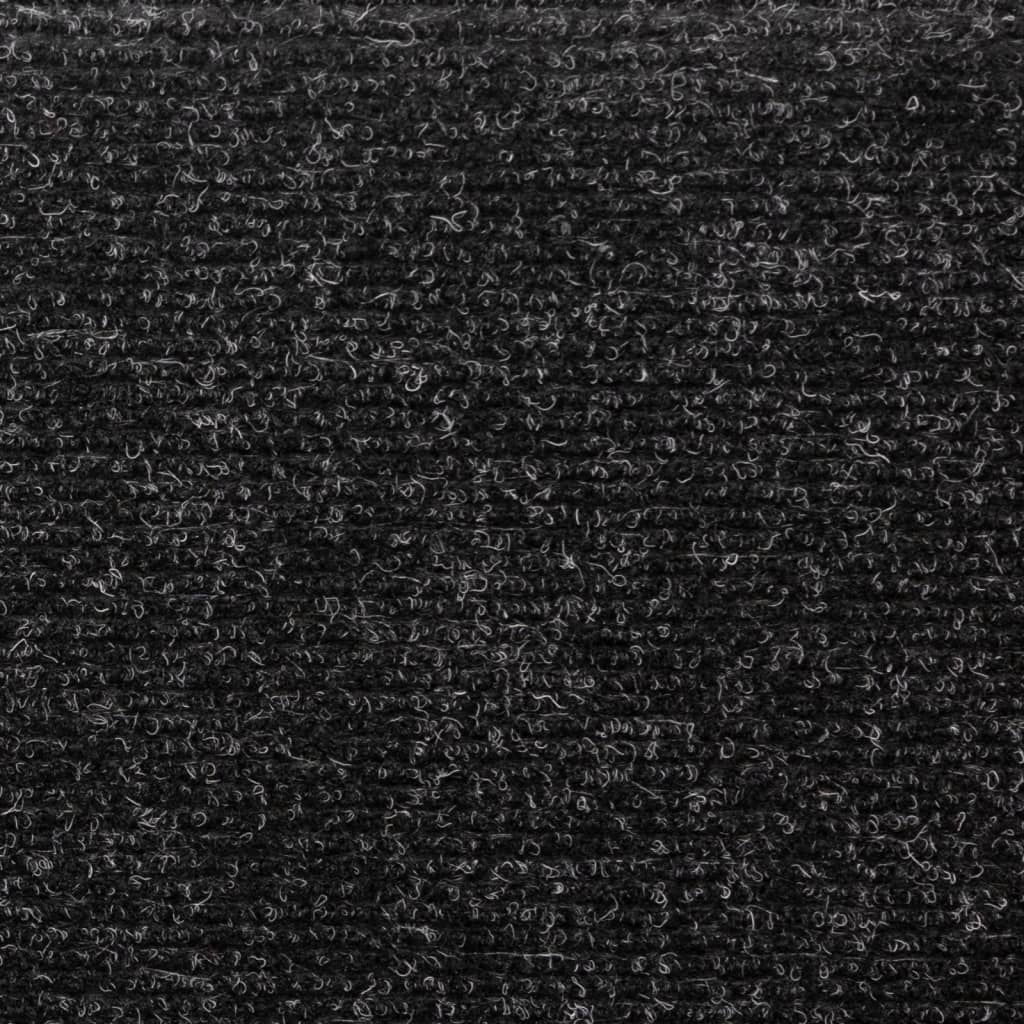 vidaXL 10 db fekete tűlyukasztott lépcsőszőnyeg 65x21x4 cm