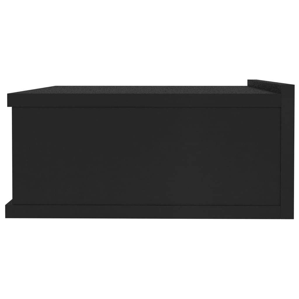 vidaXL fekete forgácslap úszó éjjeliszekrény 40 x 30 x 15 cm