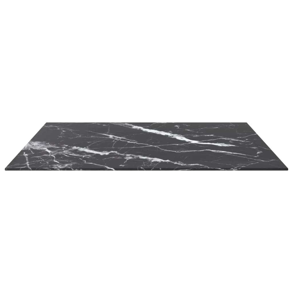 vidaXL fekete edzett üveg asztallap márványdizájnnal 80 x 80 cm 6 mm