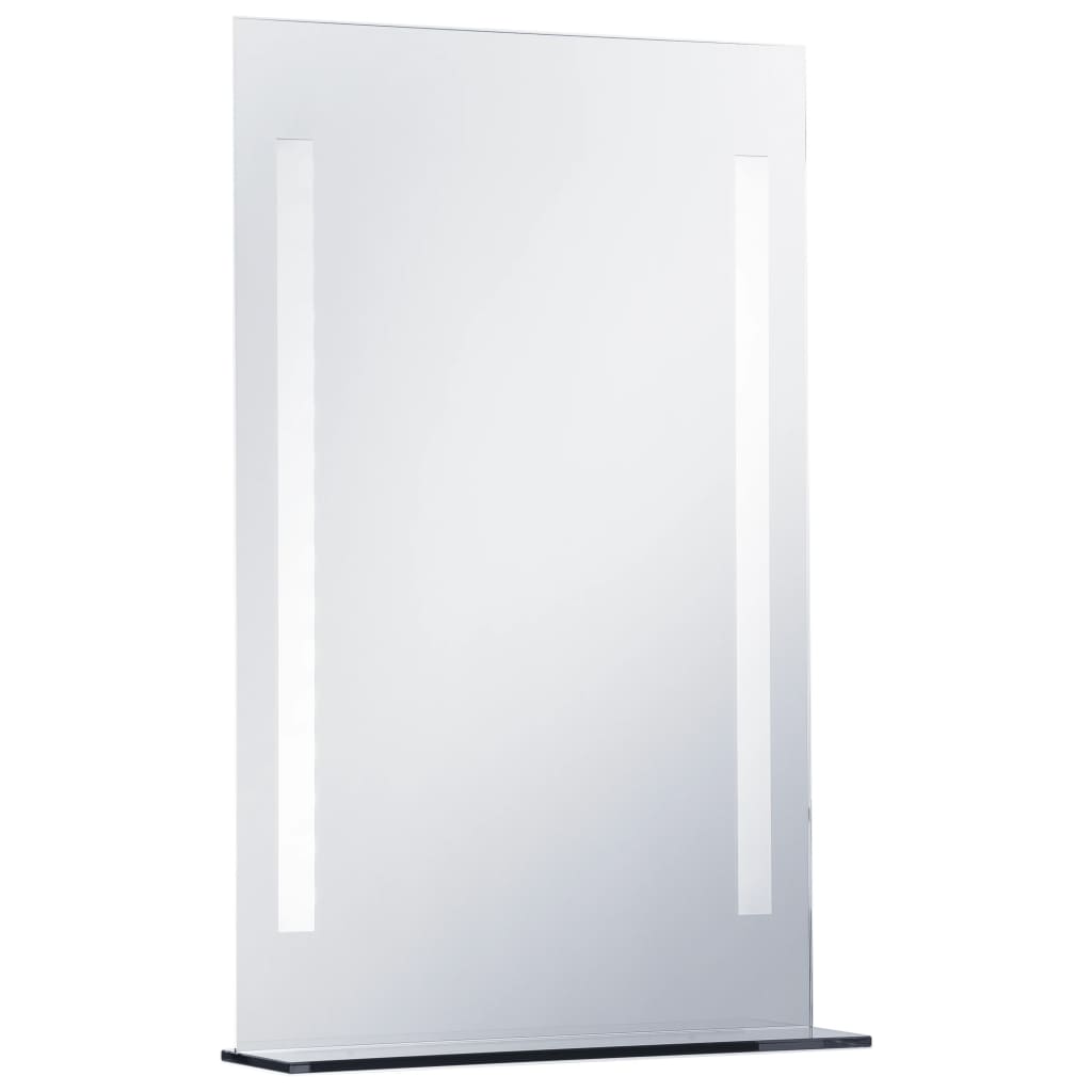 vidaXL LED-es fürdőszobai falitükör polccal 60 x 80 cm