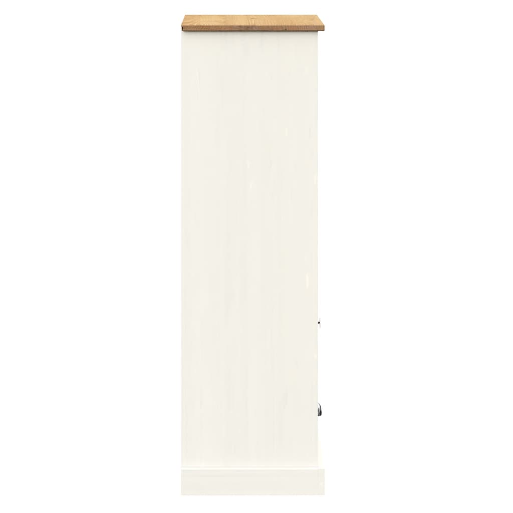 vidaXL VIGO fehér tömör fenyőfa könyvespolc 60x35x114,5 cm
