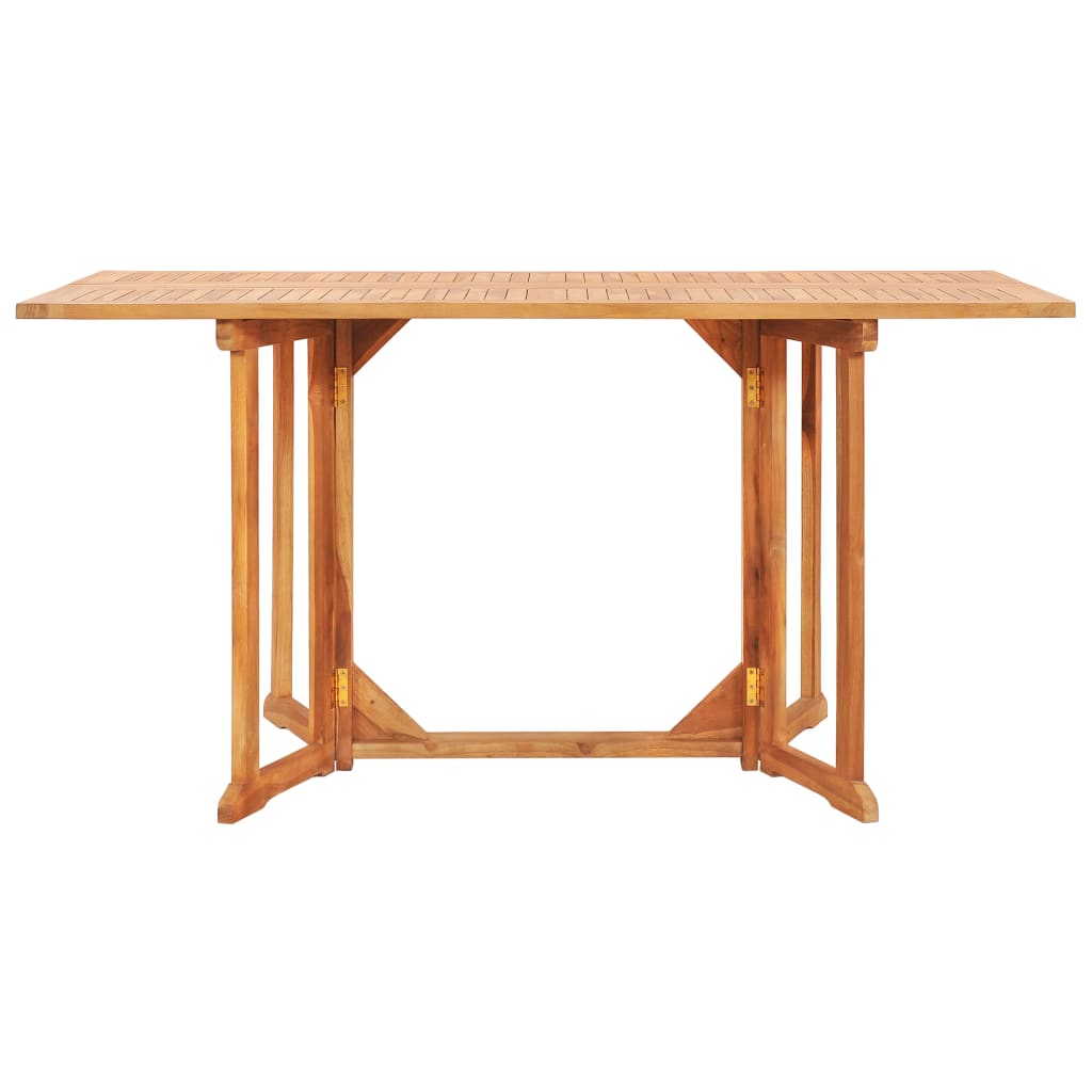 vidaXL tömör tíkfa lehajtható lapú kerti asztal 150 x 90 x 75 cm