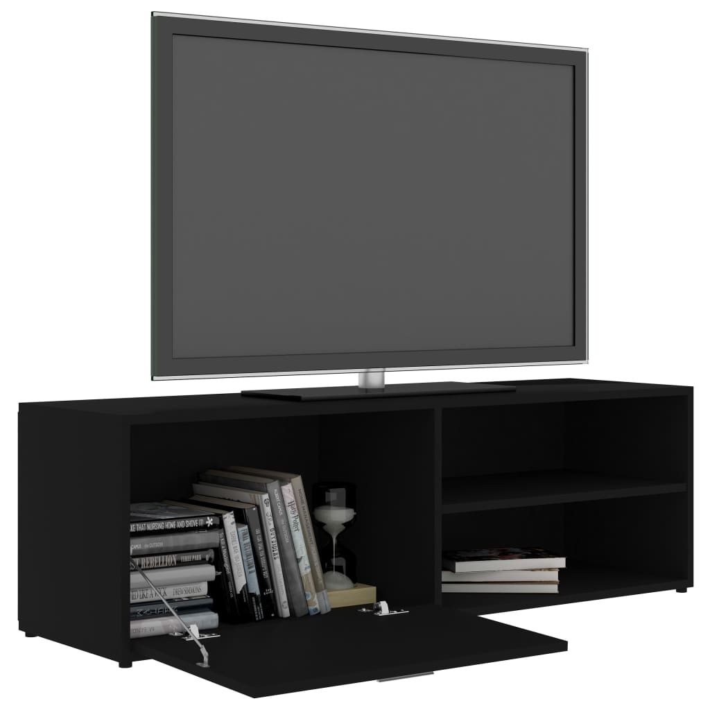 vidaXL fekete forgácslap TV-szekrény 120 x 34 x 37 cm