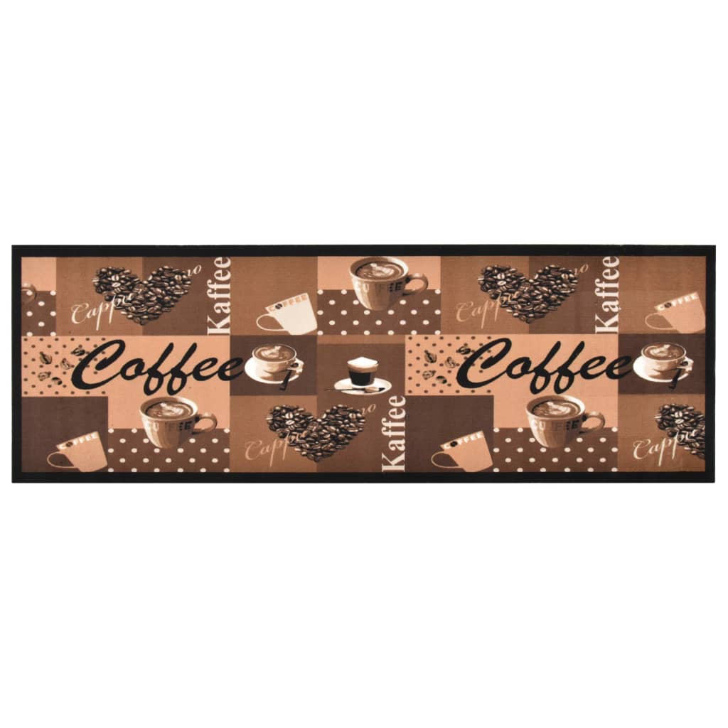 vidaXL "Coffee brown" mintájú mosható konyhaszőnyeg 60 x 180 cm