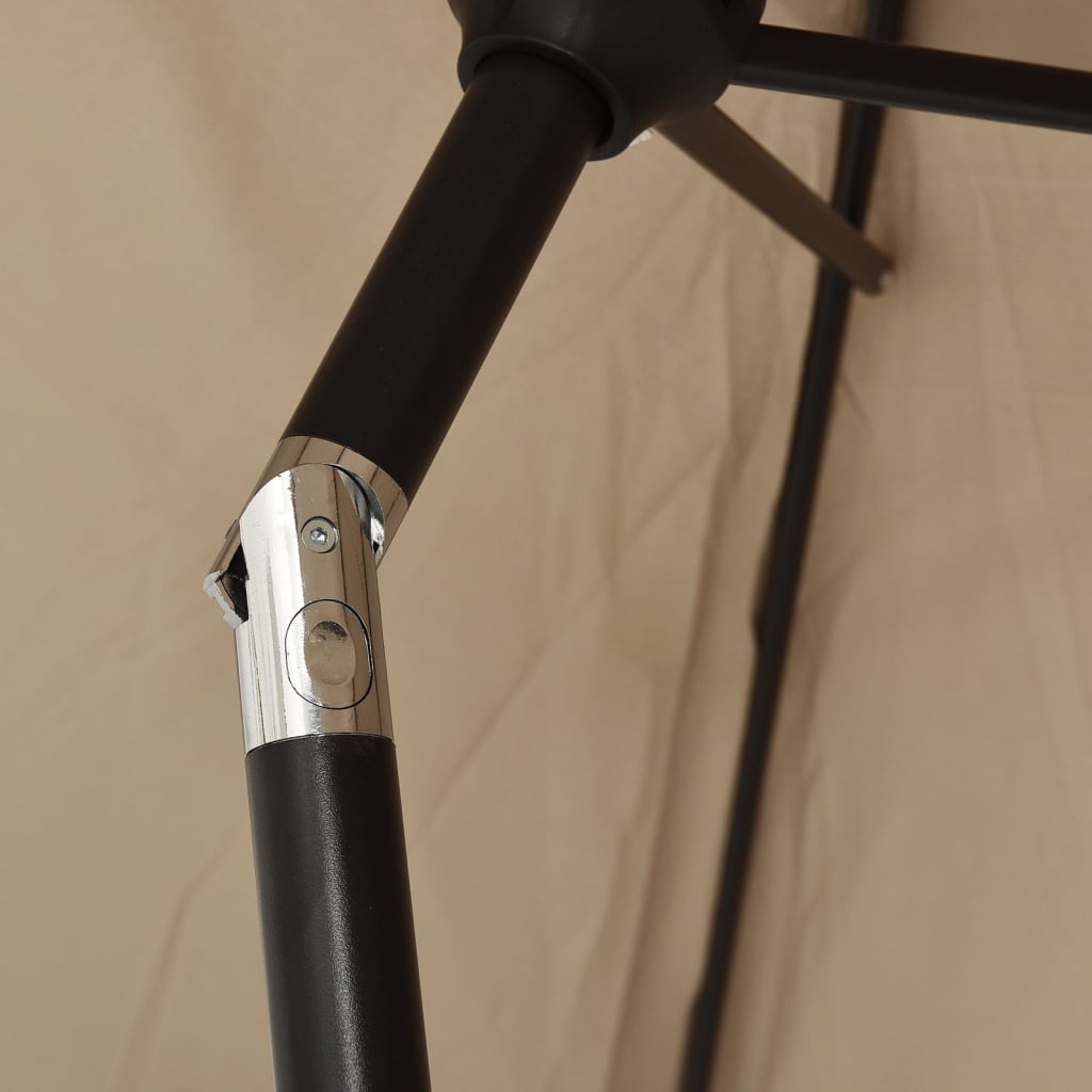 vidaXL tópszínű kültéri napernyő fémrúddal, 300 cm átmérőjű