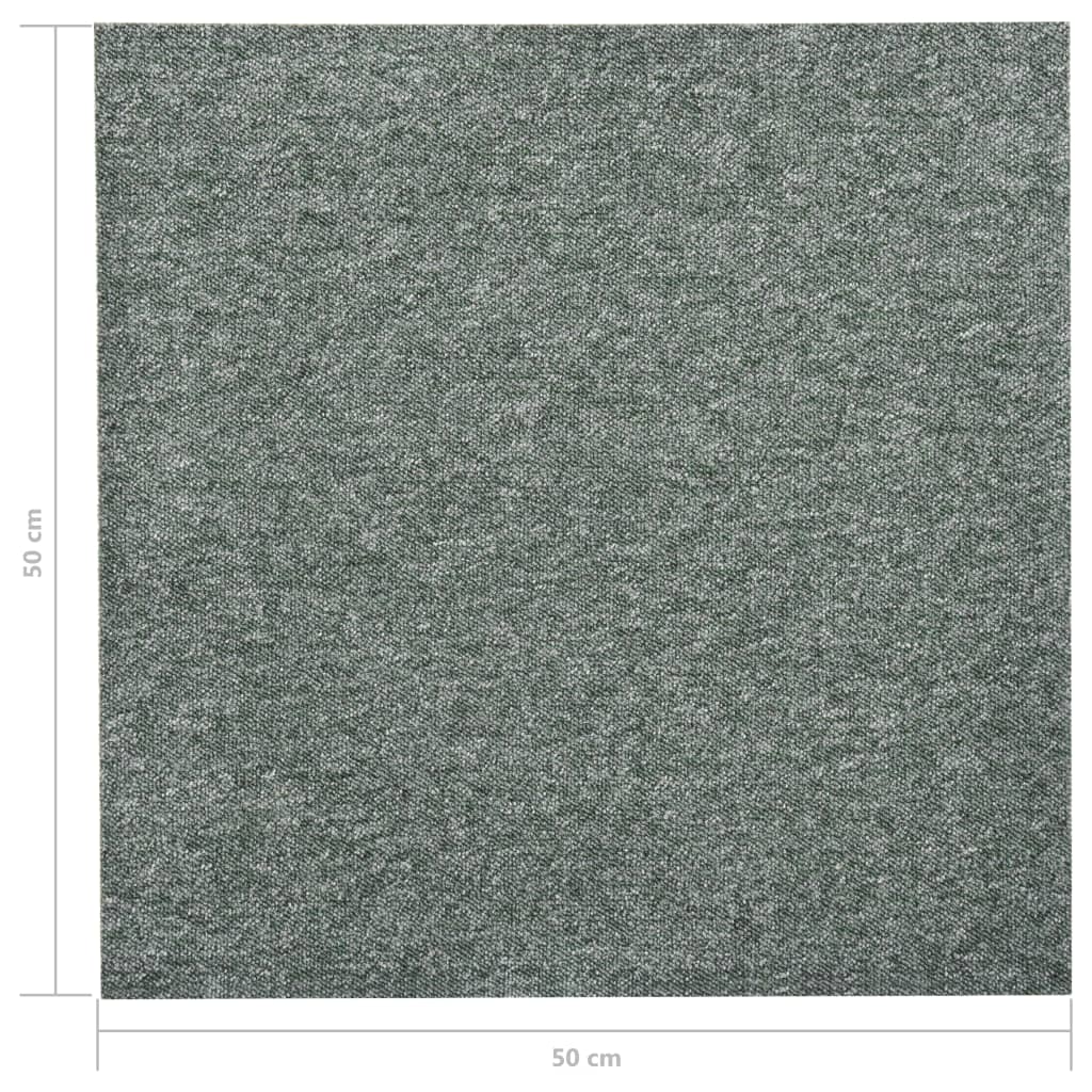 vidaXL 20 db zöld szőnyegpadlólap 5 m² 50 x 50 cm