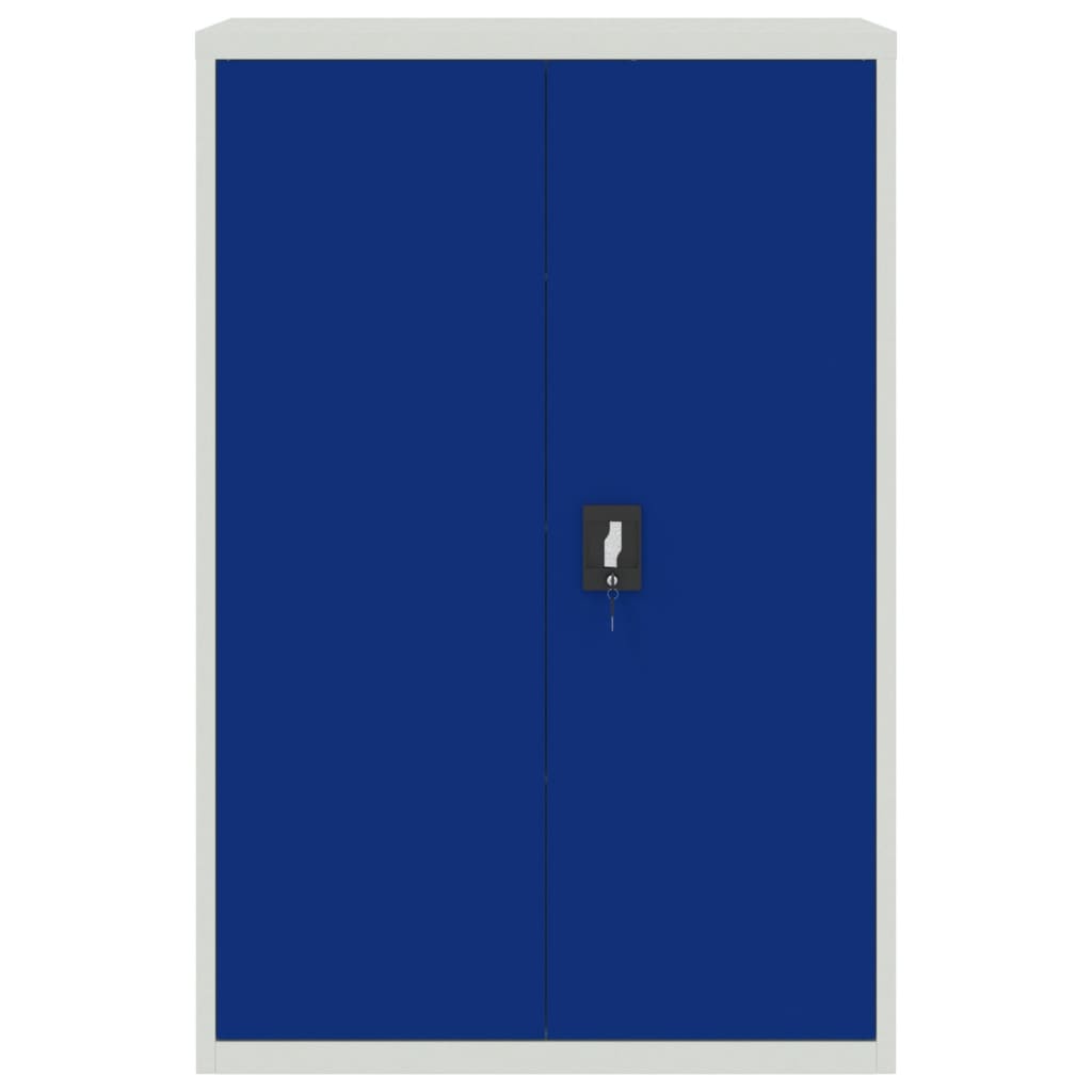 vidaXL szürke és kék fém irodai szekrény 90 x 40 x 140 cm