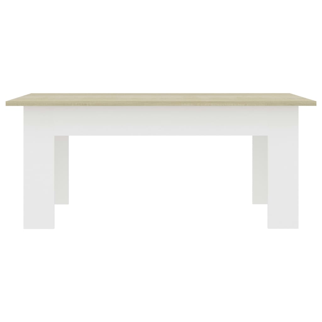 vidaXL fehér és sonoma színű forgácslap dohányzóasztal 100x60x42 cm