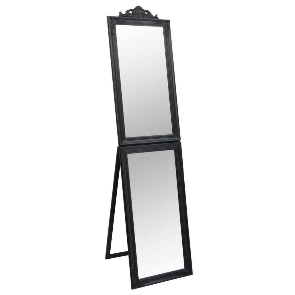 vidaXL fekete szabadon álló tükör 40 x 160 cm