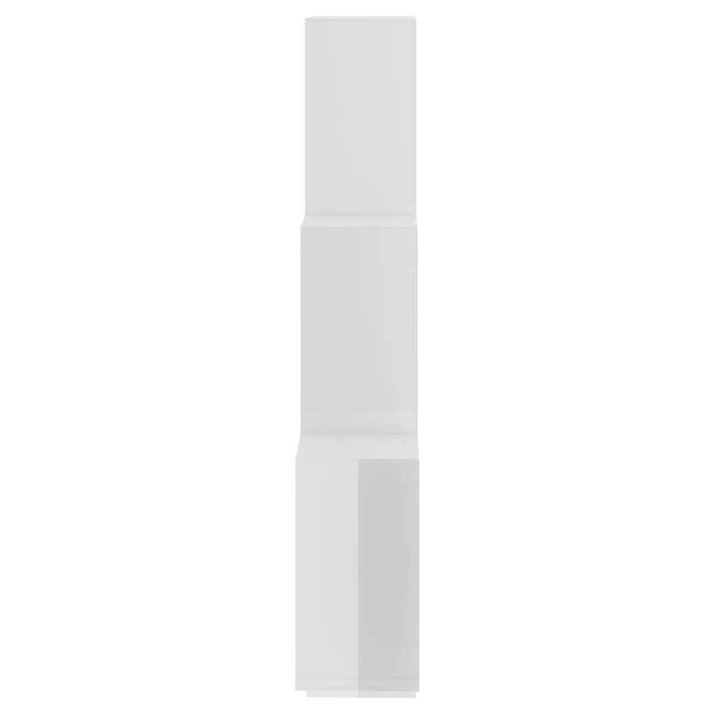 vidaXL magasfényű fehér négyszög forgácslap fali polc 78 x 15 x 93 cm
