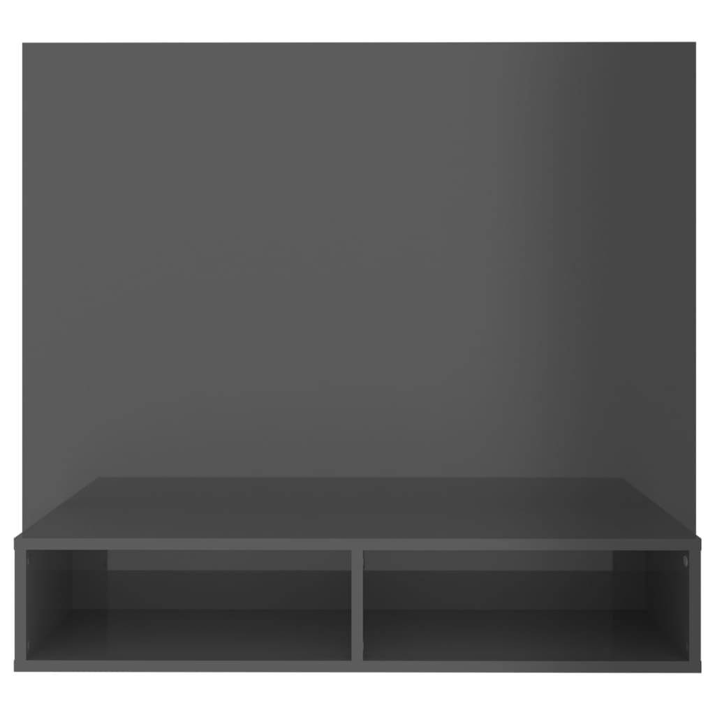 vidaXL magasfényű szürke fali forgácslap TV-szekrény 102x23,5x90 cm