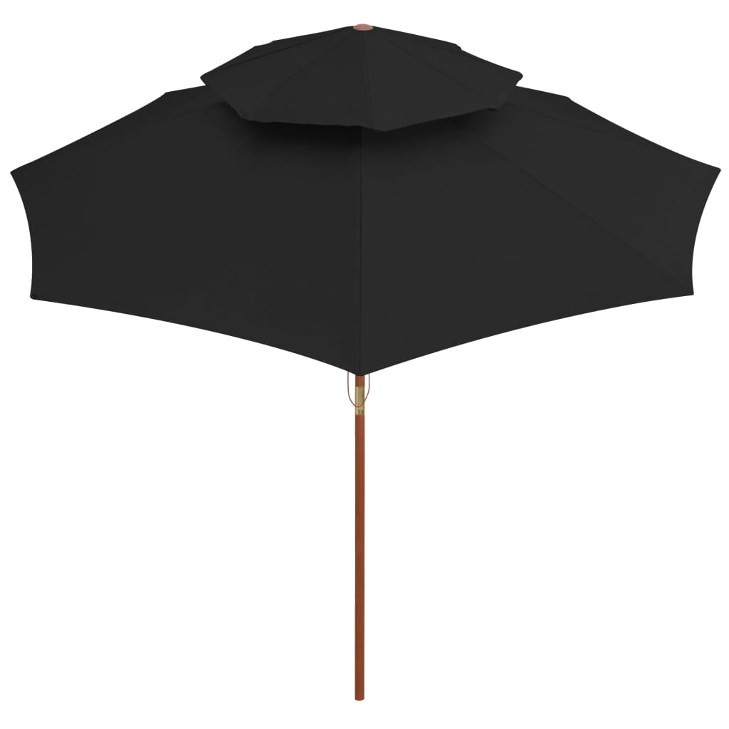 vidaXL fekete kétszintes napernyő farúddal 270 cm