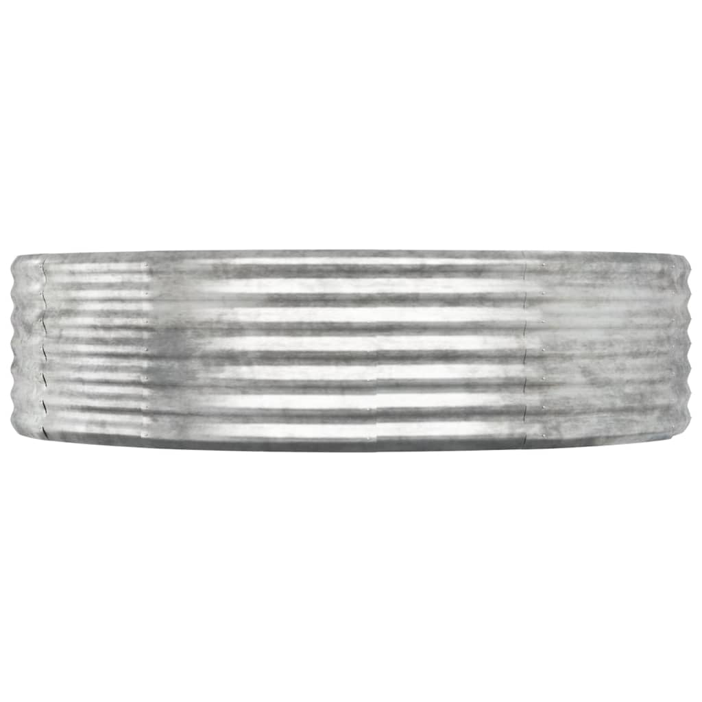 vidaXL ezüstszínű porszórt acél kerti magaságyás 140x140x36 cm