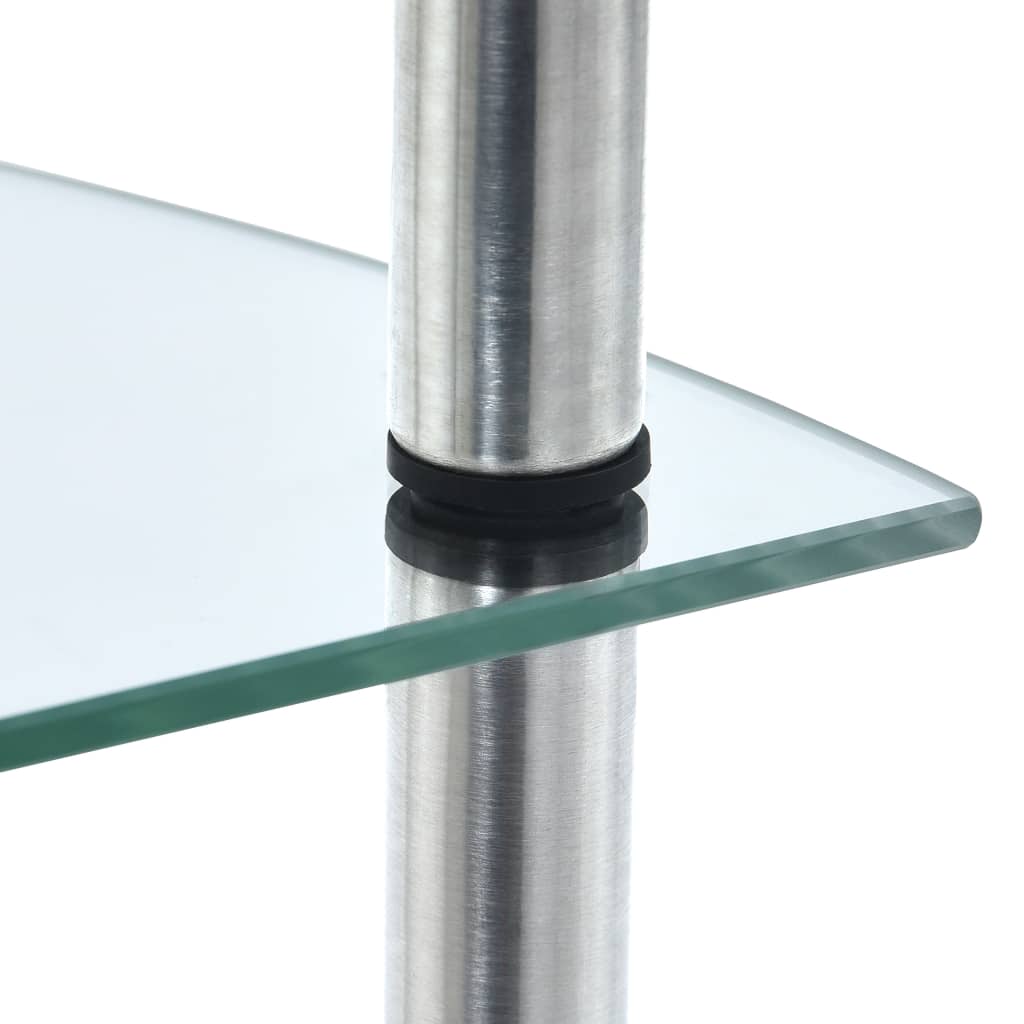 vidaXL 4 szintes átlátszó edzett üveg polc 30 x 30 x 100 cm