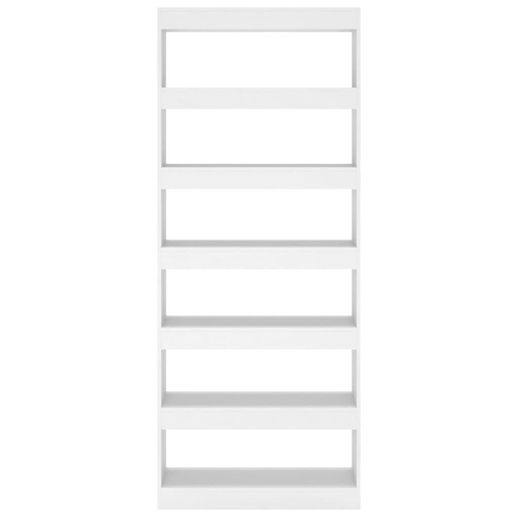 vidaXL fehér forgácslap könyvszekrény/térelválasztó 80 x 30 x 198 cm