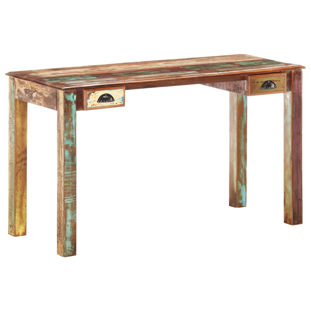 vidaXL tömör újrahasznosított fa íróasztal 130 x 55 x 76 cm