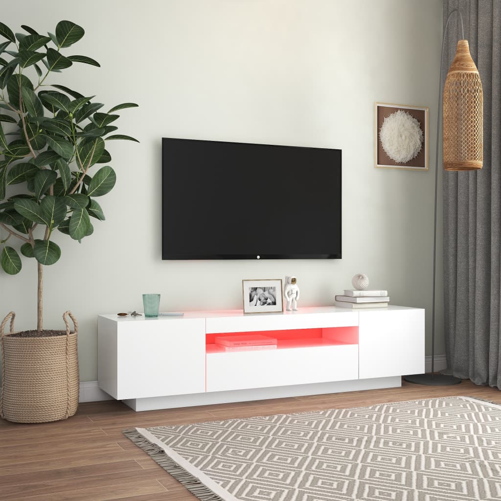 vidaXL fehér TV-szekrény LED-lámpákkal 160 x 35 x 40 cm