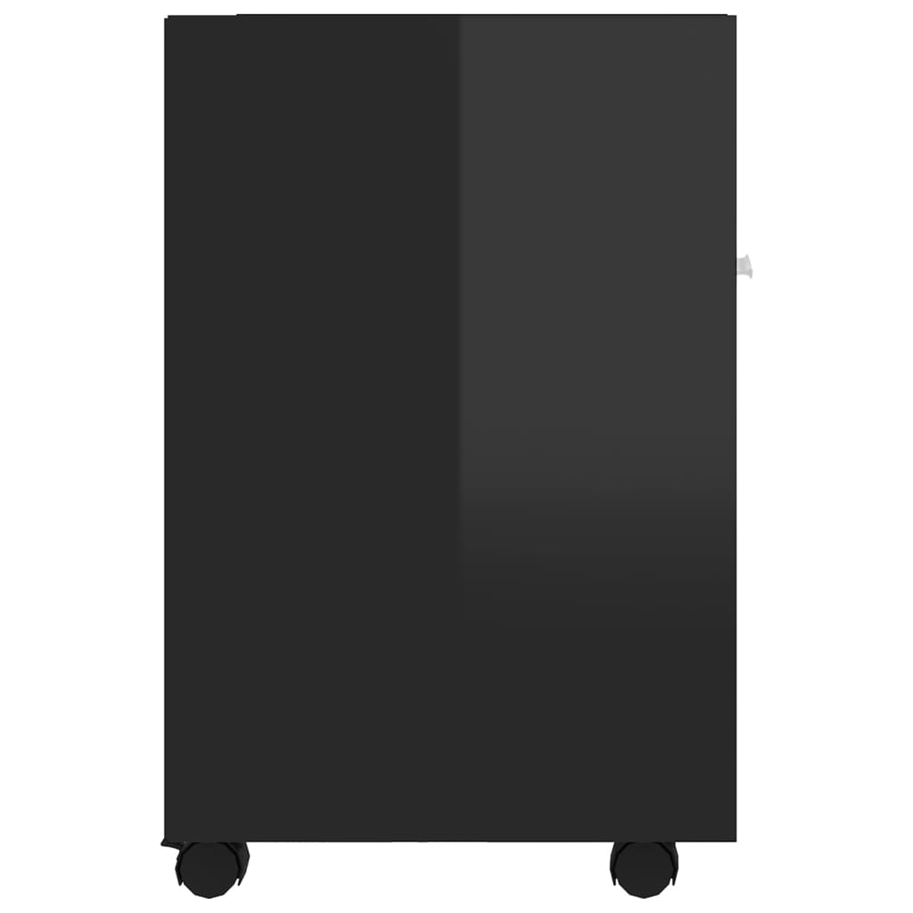 vidaXL magasfényű fekete forgácslap kerekes kisszekrény 33x38x60 cm