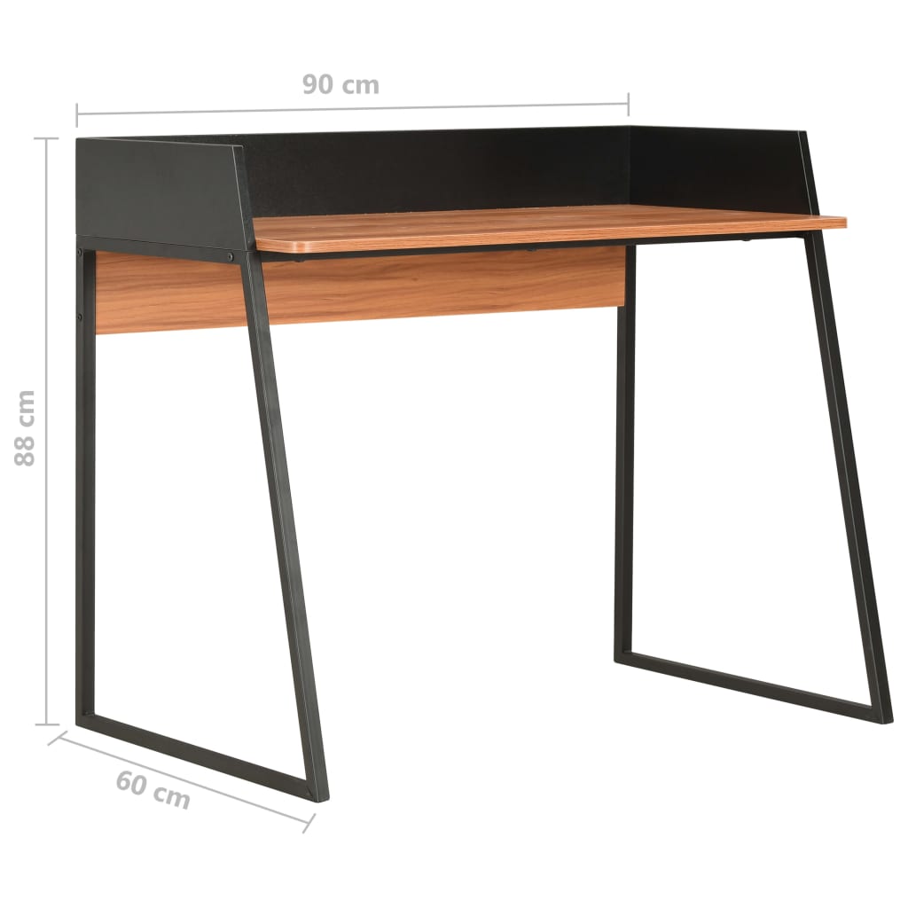 vidaXL fekete és barna íróasztal 90 x 60 x 88 cm