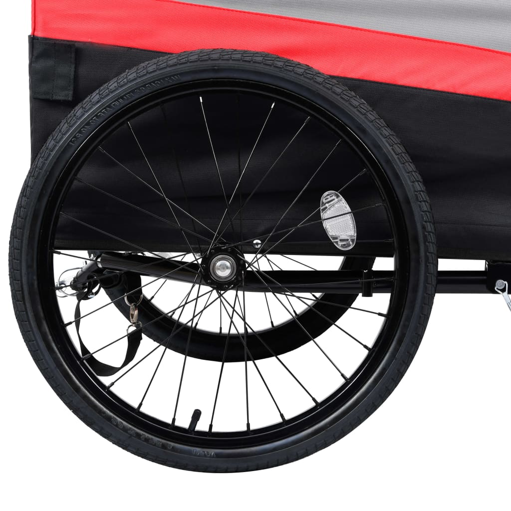 vidaXL piros/szürke/fekete 2 az 1-ben XXL bicikliutánfutó és kézikocsi