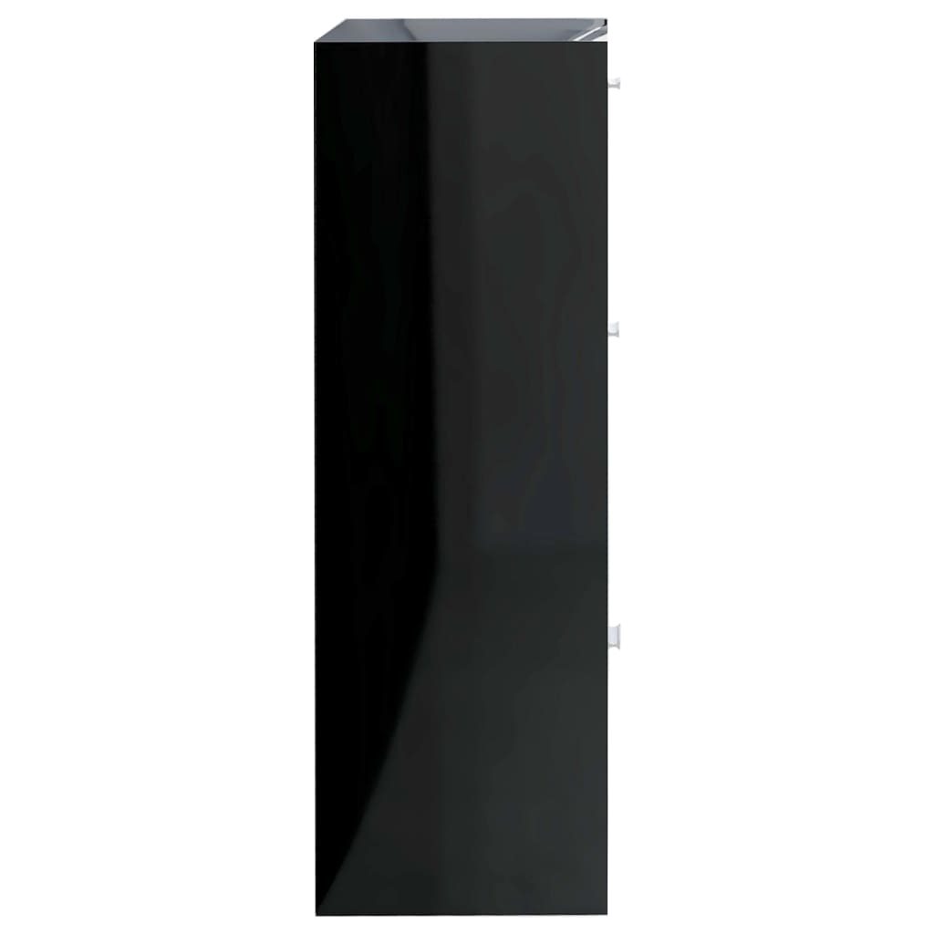 vidaXL magasfényű fekete forgácslap tárolószekrény 60 x 29,5 x 90 cm