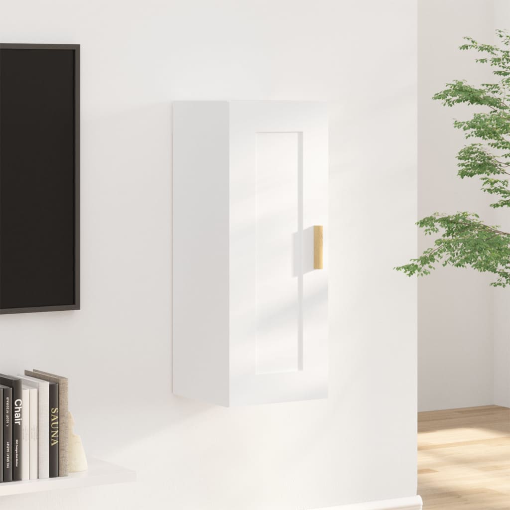 vidaXL fehér szerelt fa faliszekrény 35 x 34 x 90 cm