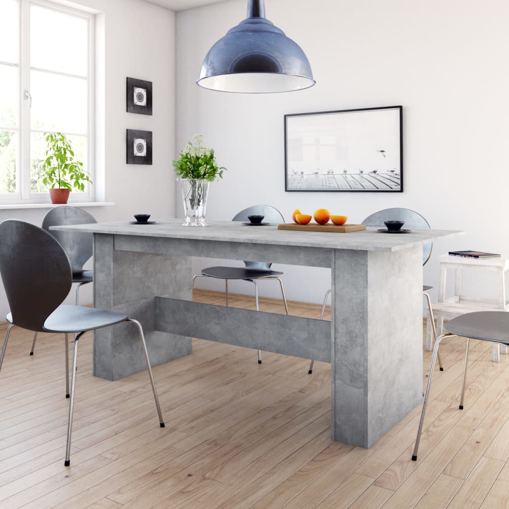 vidaXL betonszürke forgácslap étkezőasztal 180 x 90 x 76 cm