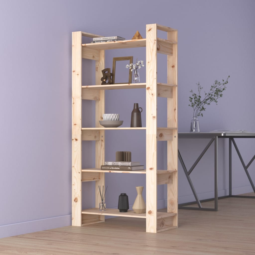 vidaXL tömör fa könyvszekrény/térelválasztó 80x35x160 cm