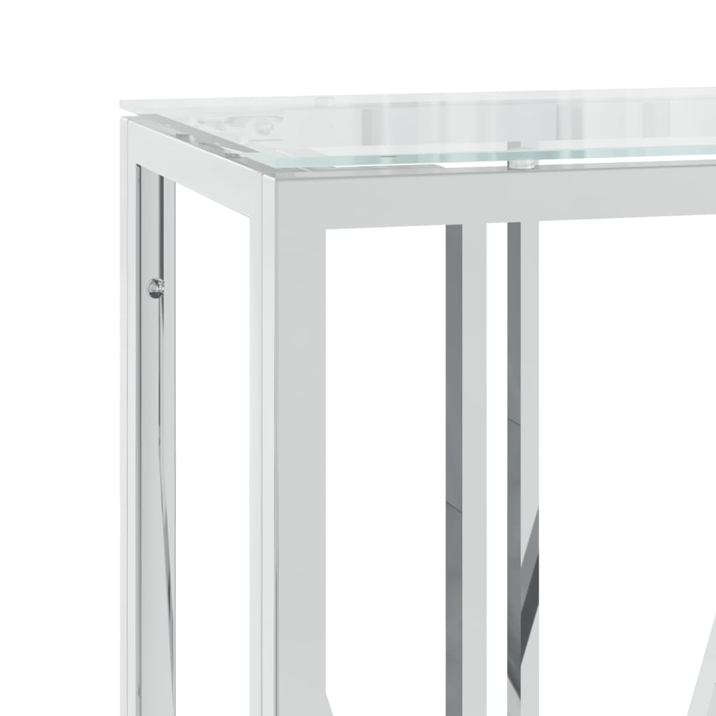 vidaXL üveg és rozsdamentes acél tálalóasztal 110x30x70 cm
