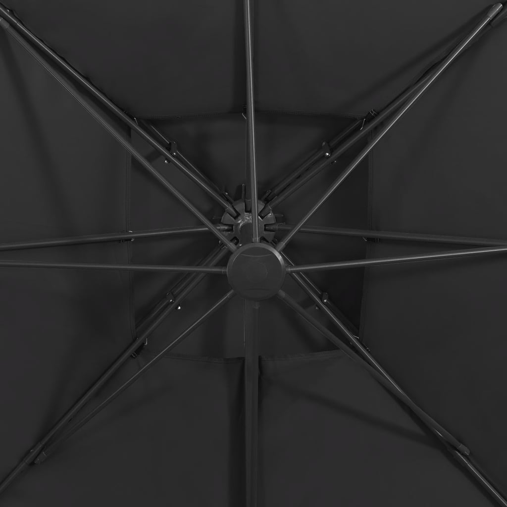 vidaXL fekete dupla tetejű konzolos napernyő 300 x 300 cm