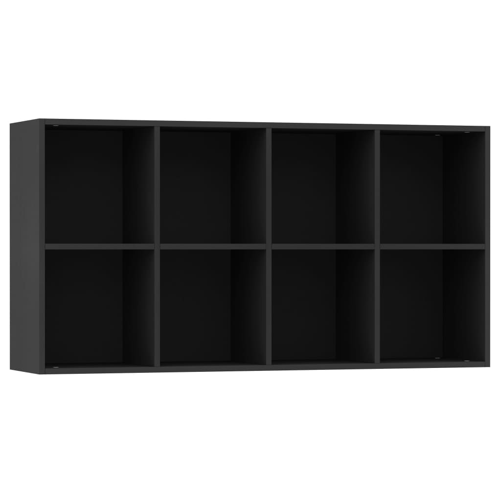 vidaXL fekete forgácslap könyv-/tálalószekrény 66 x 30 x 130 cm