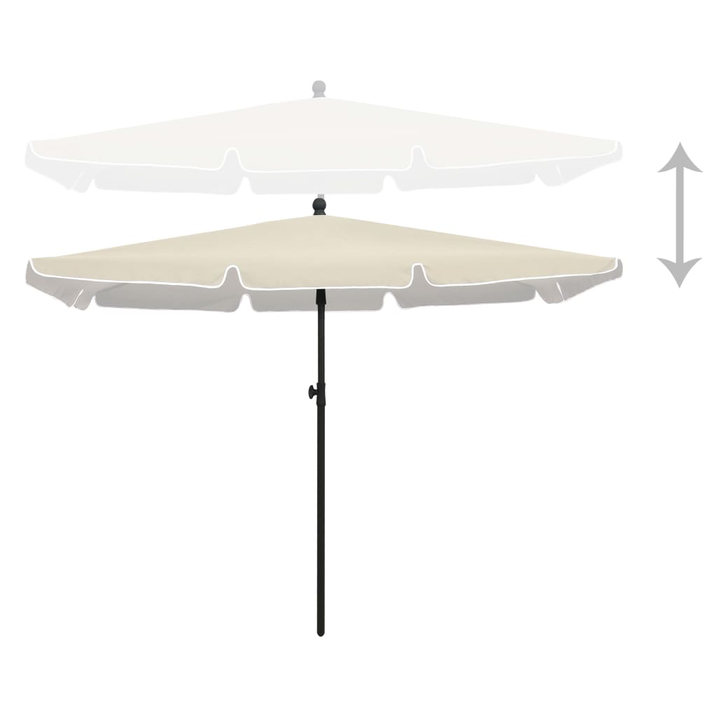 vidaXL homokszínű napernyő rúddal 210 x 140 cm
